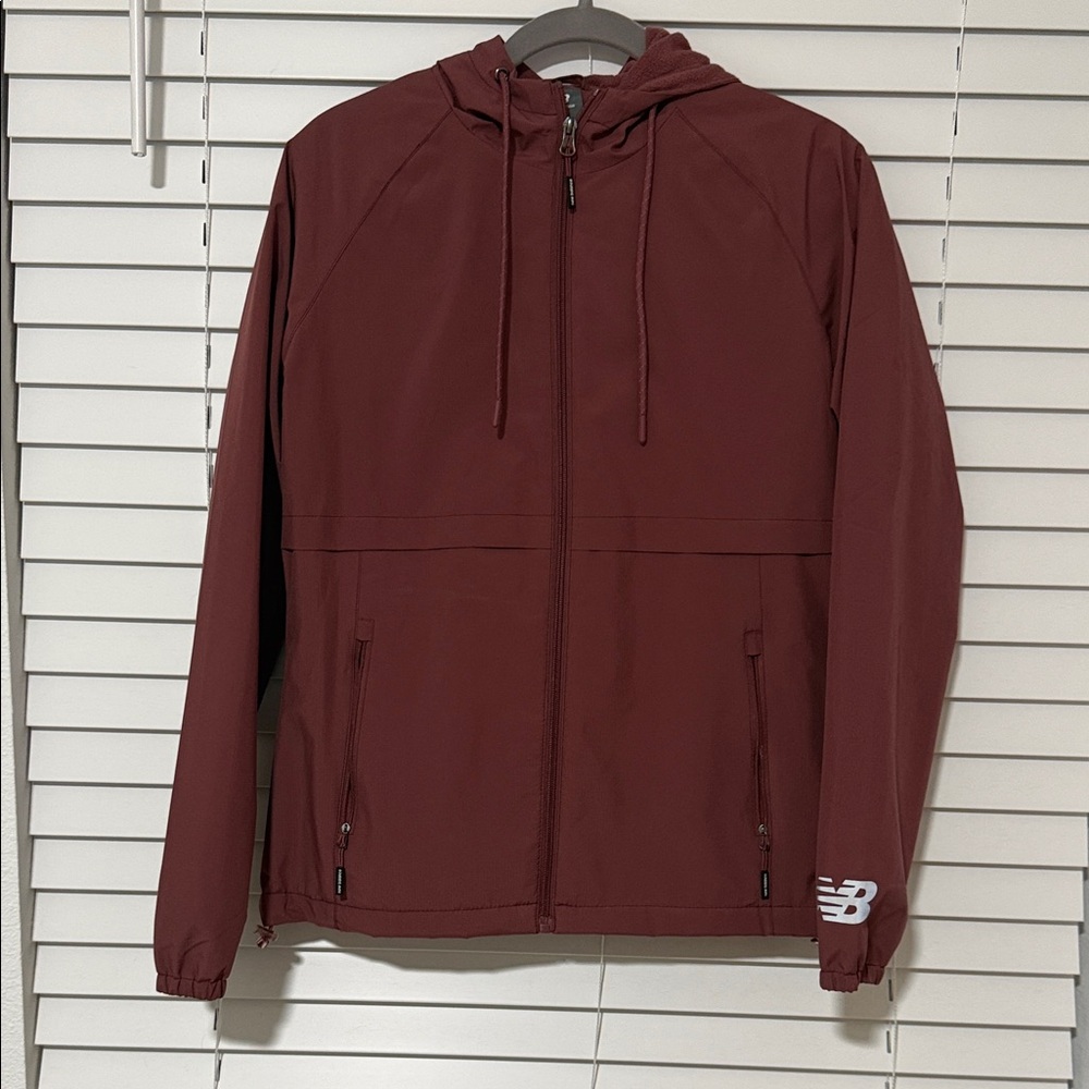 New Balance Women's Burgundy Fleece Lined Windbreaker